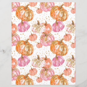 水色かぼちゃ秋柄スクラップブック紙