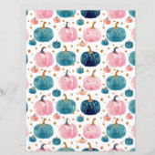 水色かぼちゃ秋柄スクラップブック紙 (正面/裏面)