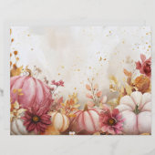 水色かぼちゃ秋柄スクラップブック紙 (正面/裏面)