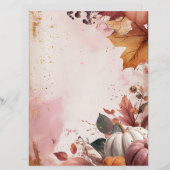 水色かぼちゃ秋柄スクラップブック紙 (正面/裏面)