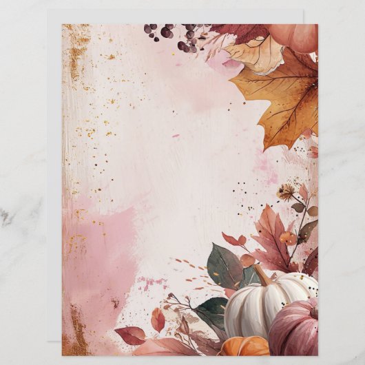 水色かぼちゃ秋柄スクラップブック紙 (正面/裏面)