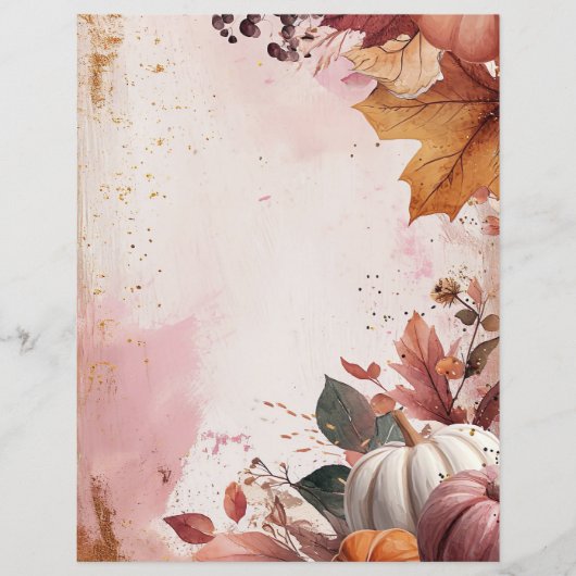 水色かぼちゃ秋柄スクラップブック紙 (正面)