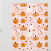 水色かぼちゃ秋柄スクラップブック紙 (正面/裏面)