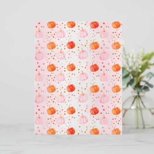 水色かぼちゃ秋柄スクラップブック紙 (スタンド正面)