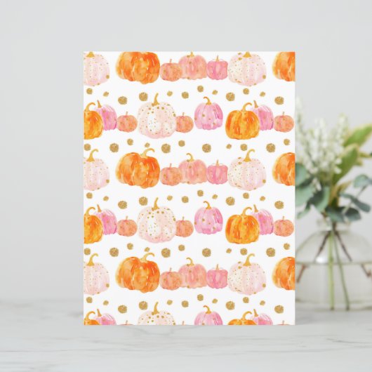 水色かぼちゃ秋柄スクラップブック紙 (スタンド正面)