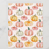 水色かぼちゃ秋柄スクラップブック紙 (正面/裏面)