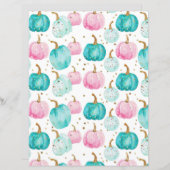 水色かぼちゃ秋柄スクラップブック紙 (正面/裏面)