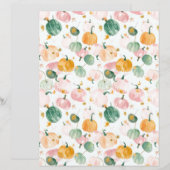 水色かぼちゃ秋柄スクラップブック紙 (正面/裏面)