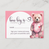 水色かわいいクマどのくらい大きいママの腹 エンクロージャーカード (正面)