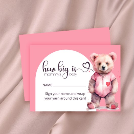 水色かわいいクマどのくらい大きいママの腹 エンクロージャーカード