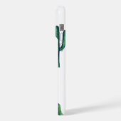 水色かわいいサボテンのパターン。緑色植物 iPhoneケース (左側面)