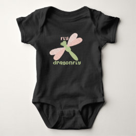 水色かわいいトンボ ベビーボディスーツ