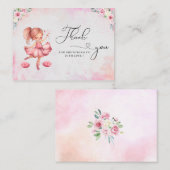 水色かわいいピンクの女の子バレエ赤ちゃんシャワー ノートカード (正面/裏面)