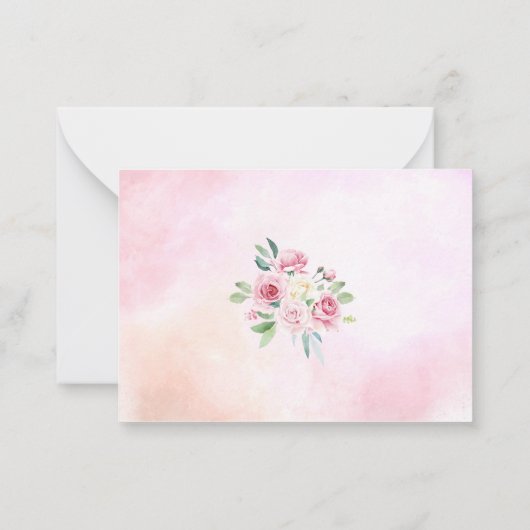 水色かわいいピンクの女の子バレエ赤ちゃんシャワー ノートカード (裏面)