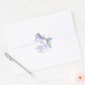 水色かわいい人魚の尾ありがとうシール ラウンドシール (封筒)