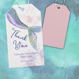 水色かわいい人魚の尾ありがとう ギフトタグ