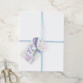 水色かわいい人魚の尾ありがとう ギフトタグ (より糸付き)