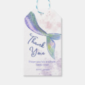 水色かわいい人魚の尾ありがとう ギフトタグ (正面)