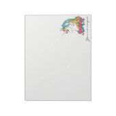 水色かわいい虹のユニコーン ノートパッド (回転)