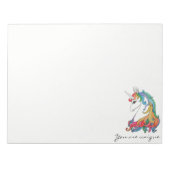 水色かわいい虹のユニコーン ノートパッド (正面)
