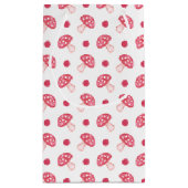 水色かわいい赤いキノコと水玉模様 スモールペーパーバッグ (裏面)