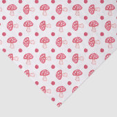 水色かわいい赤いキノコと水玉模様 薄葉紙 (詳細)