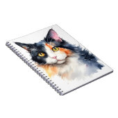 水色かわいらしの三毛猫 ノートブック (右側)