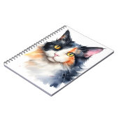 水色かわいらしの三毛猫 ノートブック (左側)