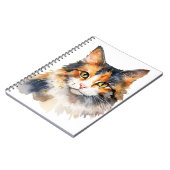 水色かわいらしの三毛猫 ノートブック (左側)