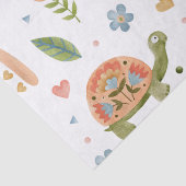 水色かわいらし亀とレインボーパターン 薄葉紙 (詳細)