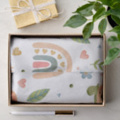 水色かわいらし亀とレインボーパターン 薄葉紙 (ギフト)