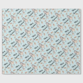 水色が青い冬のスズメ ラッピングペーパー (フラット)