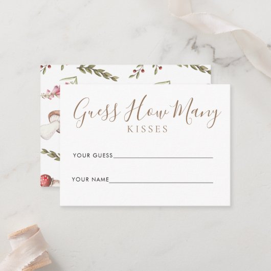 水色きのこシャワーゲームカード プレイスカード (正面/裏面インサイチュ)