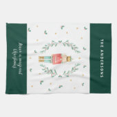 水色くるみ割りかわいい家族のクリスマス キッチンタオル (横)