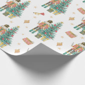水色くるみ割りとクリスマスツリー ラッピングペーパー (角)