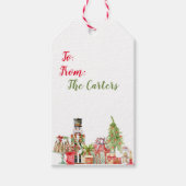 水色くるみ割りをテーマにしたクリスマスプレゼントラベル ギフトタグ (正面)