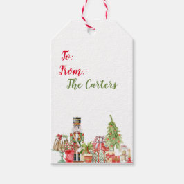 水色くるみ割りをテーマにしたクリスマスプレゼントラベル ギフトタグ