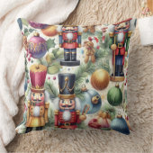 水色くるみ割りカークリスマスモチーフ クッション (ブランケット)