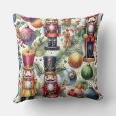 水色くるみ割りカークリスマスモチーフ クッション (裏面)