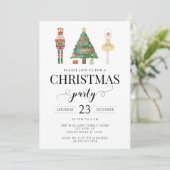 水色くるみ割りクリスマスクリスマスパーティの招待状 招待状 (スタンド正面)