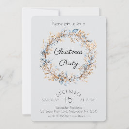 水色くるみ割りクリスマスクリスマスパーティー 招待状
