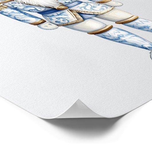 水色くるみ割りクリスマス ポスター (角)