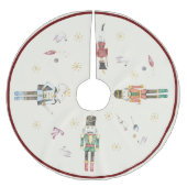 水色くるみ割りテーマクリスマス ブラッシュドポリエステルツリースカート (正面)