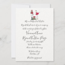 水色くるみ割りテーマ結婚式招待状