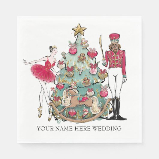 水色くるみ割りバレエダンサー スタンダードランチョンナプキン (正面)