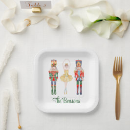 水色くるみ割りバレエパーソナライズされたー ペーパープレート