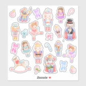 水色くるみ割りバレエ シール (シート)