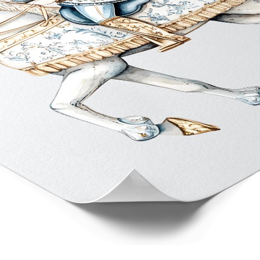 水色くるみ割りバレークリスマス ポスター (角)