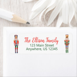 水色くるみ割りバレークリスマス ラベル