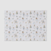 水色くるみ割りパターンのクリスマス 薄葉紙 (正面)